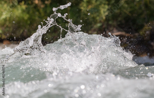 background of whitewater on the river