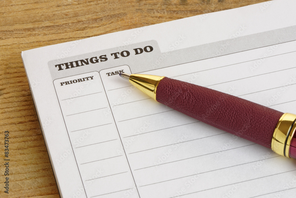 Things to Do Pad with Pen Things to Do Pad with Pen