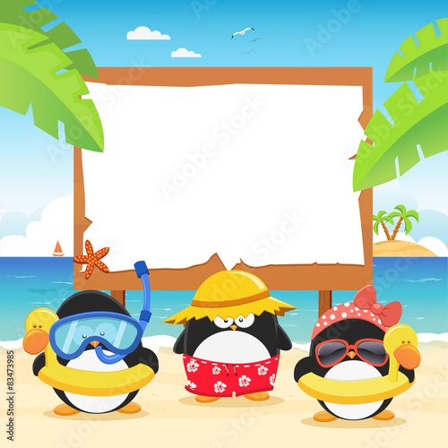 Summer Penguins with Billboard