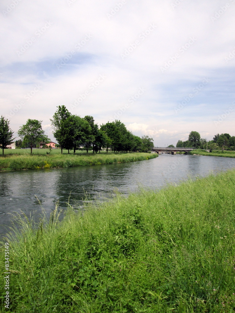 Merlino , Lombardia, fiume Adda