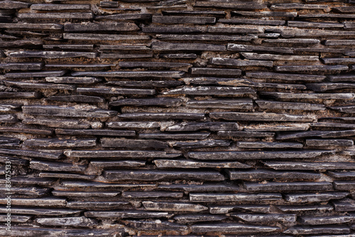 Close up of a brick-wall, Modern black stone texture background.