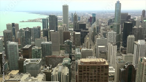 Aerial view of Chicago downtown. 