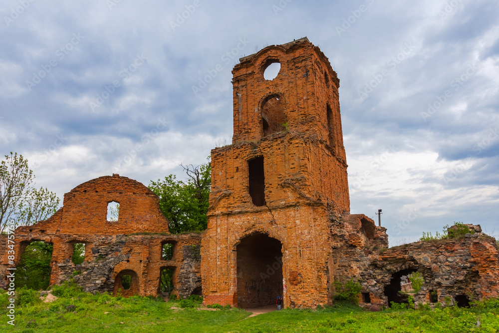 old redbrick castle ruin