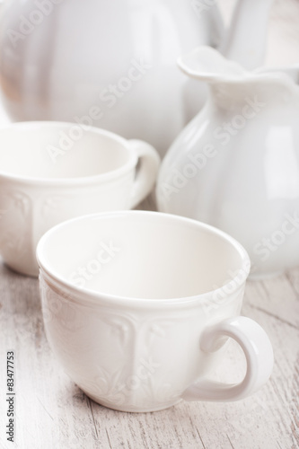 White crockery for tea