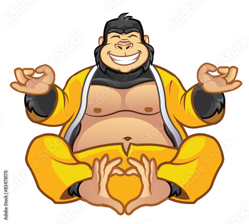 Fat Gorilla Buddha Mascot