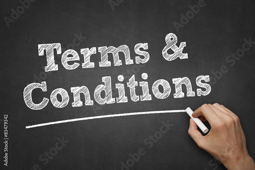 terms and conditions - chalk on blackboard