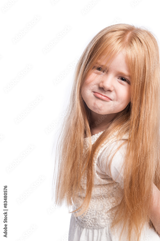 Little Girl Making Silly Face Portrait. Little Girl Making Silly Face Portrait.