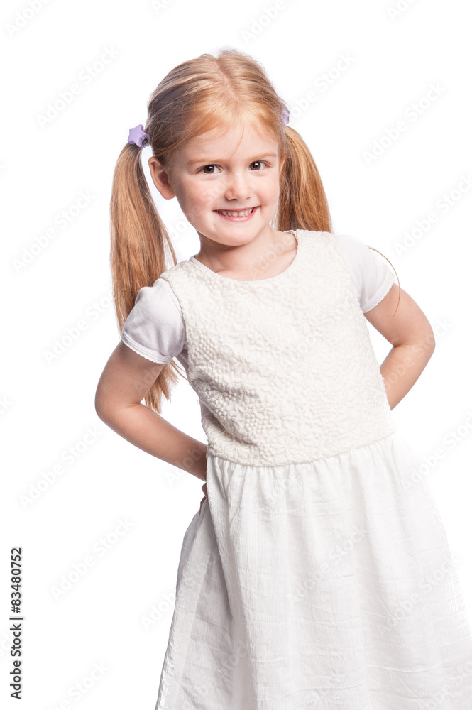 Beautiful Happy Little Girl with Pony Tail Hair. Beautiful Happy Little Girl with Pony Tail Hair.