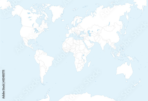 blank map of world with countries borders