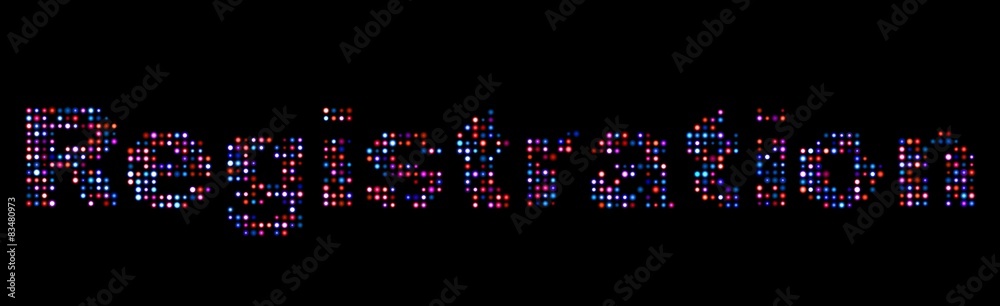 Registration led text Registration led text