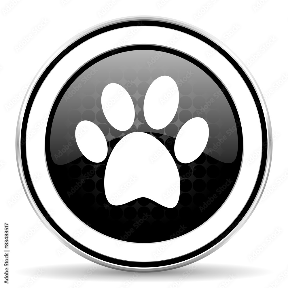 foot icon, black chrome button