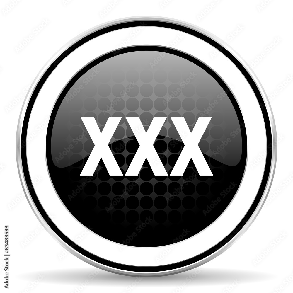 Xxxbeby - xxx icon, black chrome button, porn sign Stock Illustration | Adobe Stock