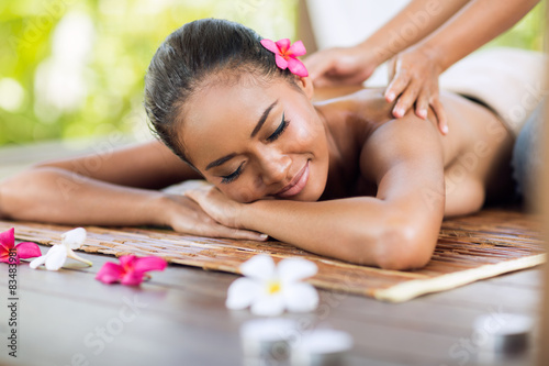 professional masseur doing massage of female