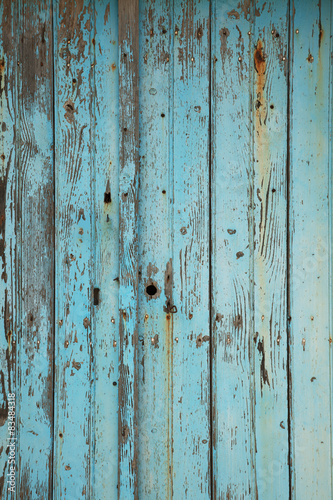 Old blue textured wooden background
