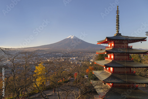 Chureito Pagoda in Fujiyoshida, Japan