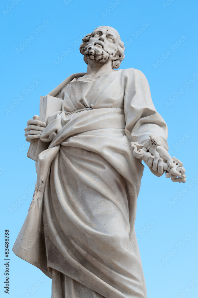 Baroque statue of St. Peter in the cathedral of Syracuse