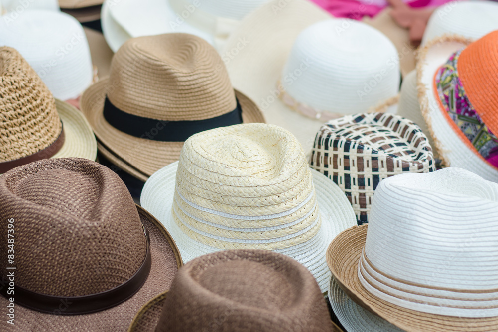 hats in the market.