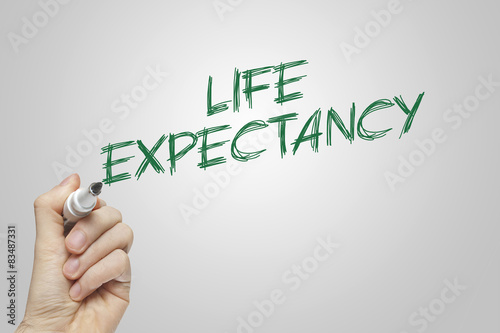 Canvas Print Hand writing life expectancy