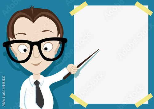 A person with a pointer.