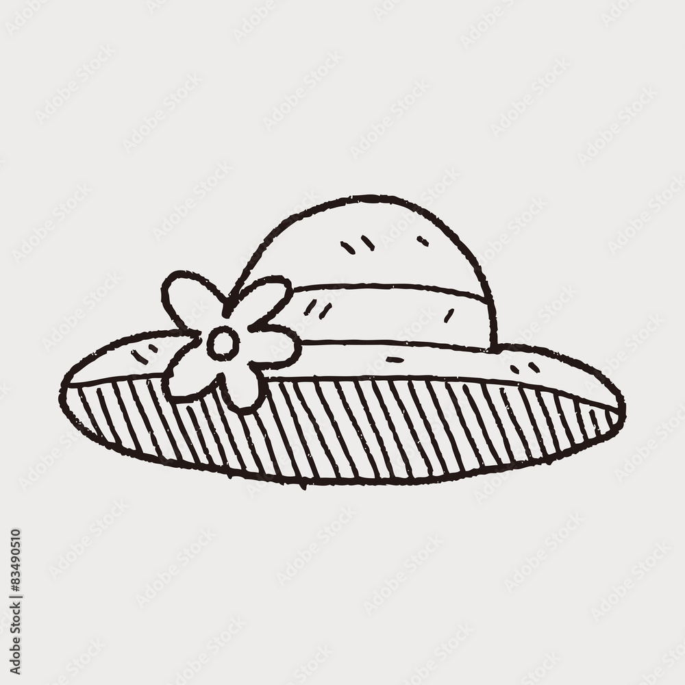 Fototapeta premium doodle Straw hat