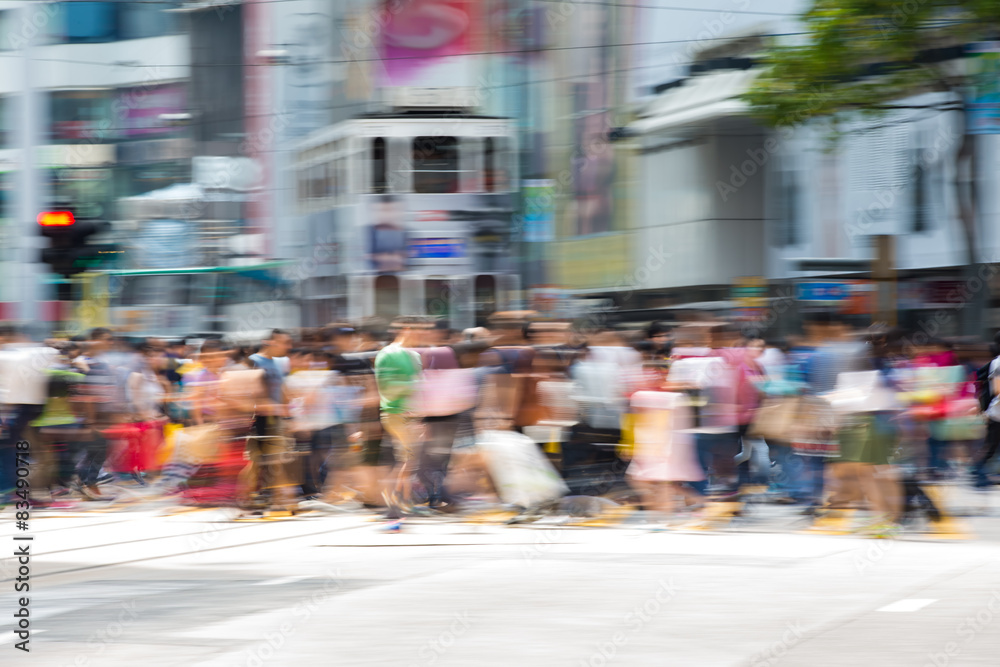 Fototapeta premium Pedestrians in Business District of Hong Kong