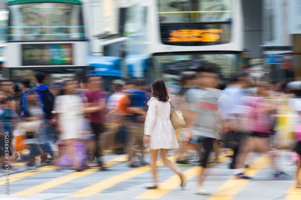 Pedestrians in Business District of Hong Kong Pedestrians in Business District of Hong Kong