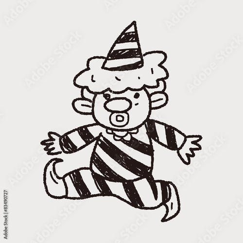 clown doodle drawing