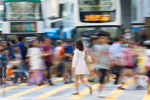 Pedestrians in Business District of Hong Kong