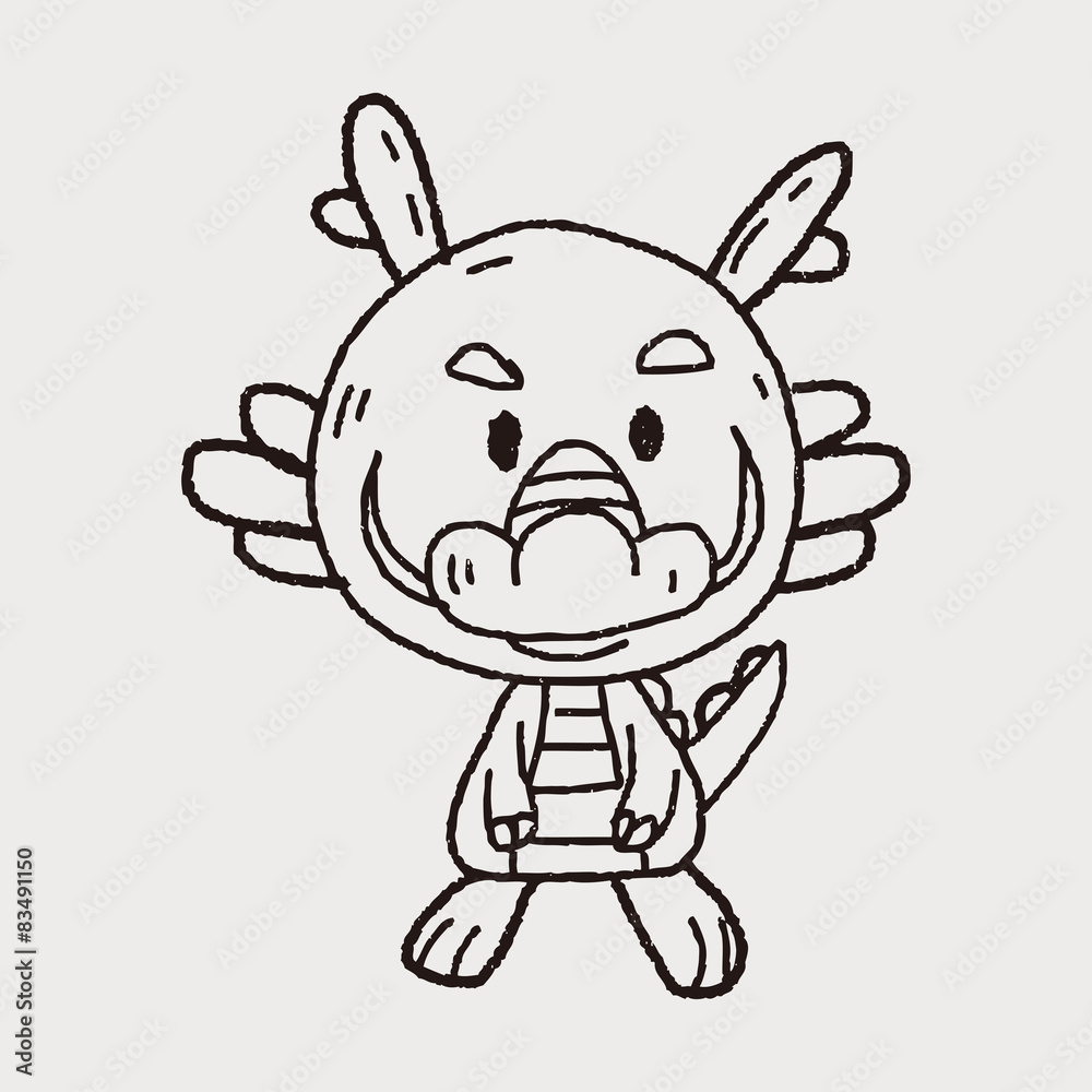 Chinese Zodiac dragon doodle drawing Chinese Zodiac dragon doodle drawing