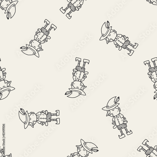 pinocchio doodle seamless pattern background