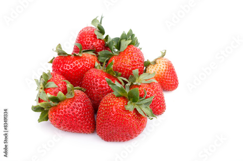 fresh strawberries on white.