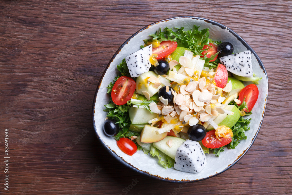 fruit salad in the bowl fruit salad in the bowl