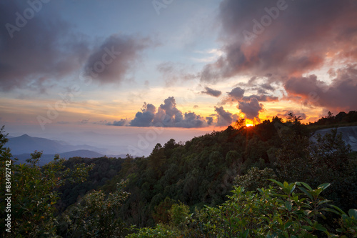Landscape. mountain during sunset in Chiangmai,Thailand