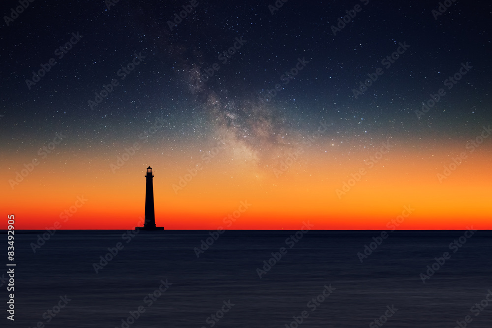 Lighthouse against night sky Lighthouse against night sky