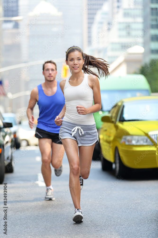 New York City NYC runners - urban people running