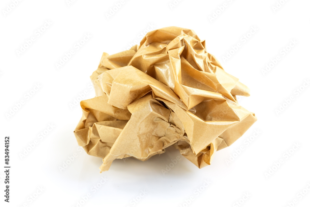 Crumpled paper isolated on white Crumpled paper isolated on white