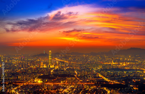 South Korea skyline of Seoul  The best view of South Korea with