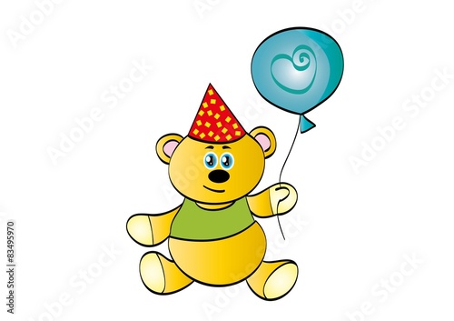 Miś,urodziny,balon
