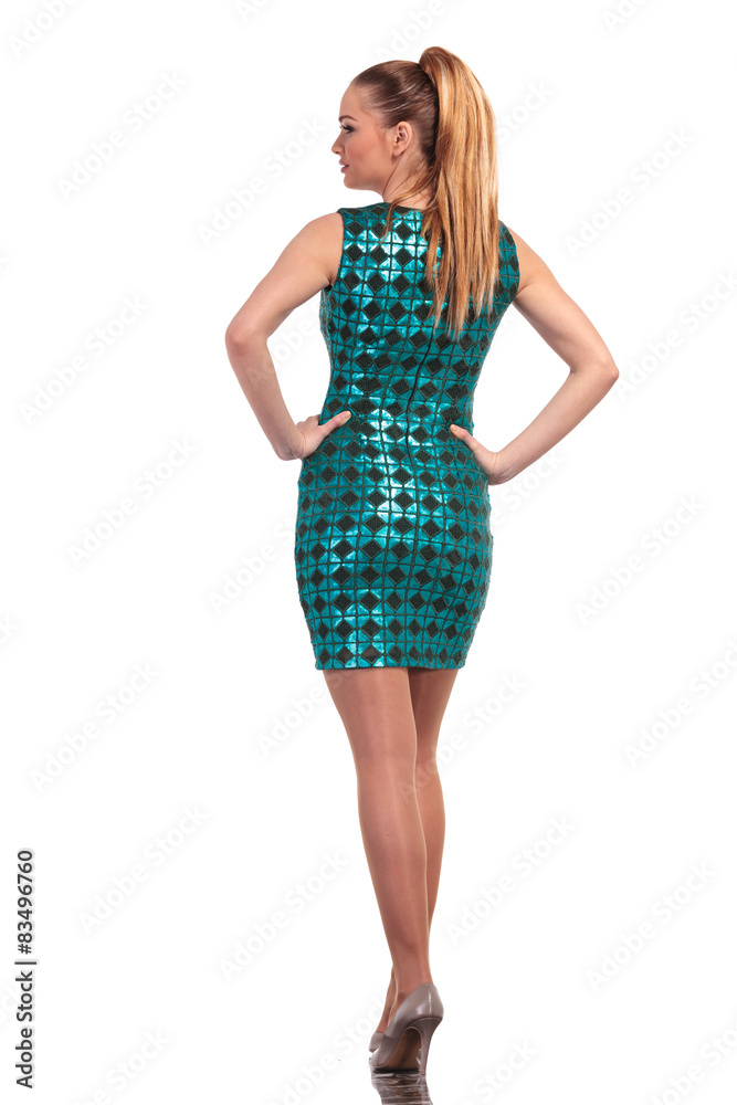 elegant blonde woman looking away from the camera elegant blonde woman looking away from the camera