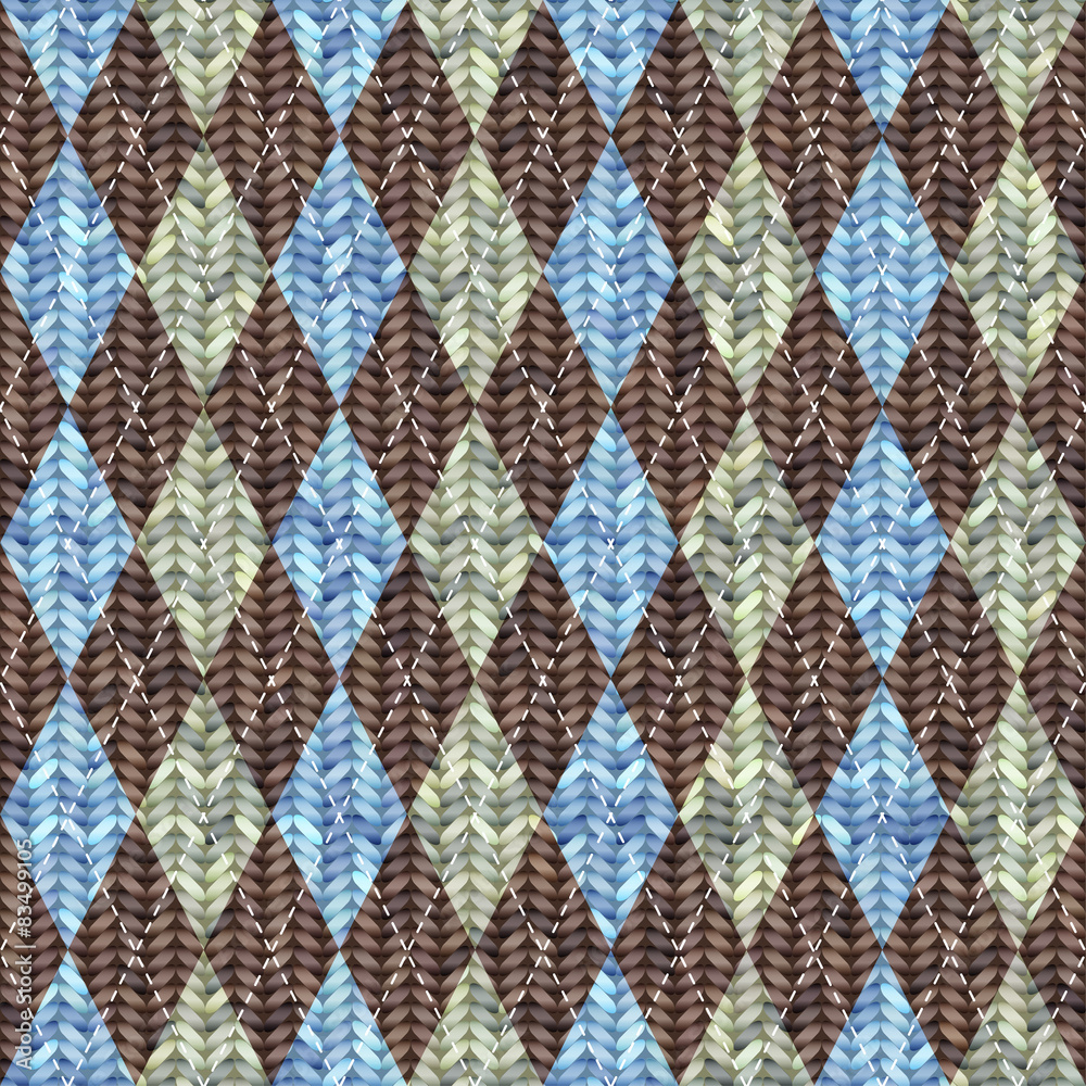 Classic argyle pattern in knitting style. Classic argyle pattern in knitting style.