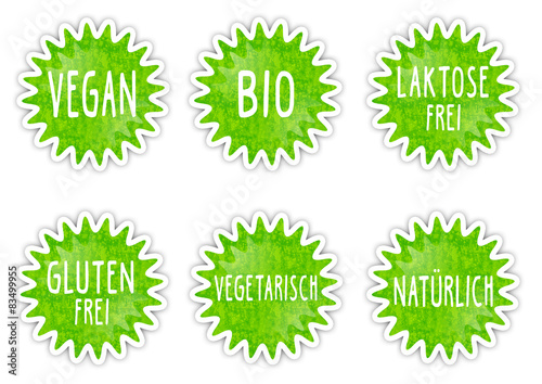 Vegan Buttons / Laktosefrei, Bio, Vegetarisch