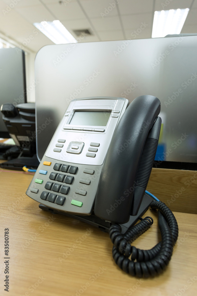 black telephone on table work of office black telephone on table work of office