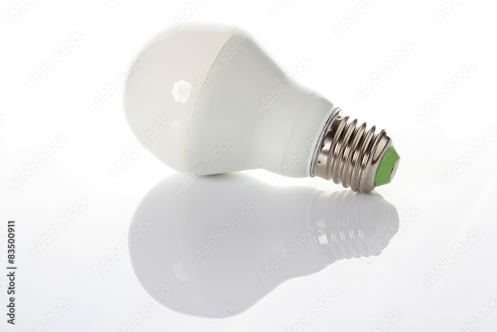 LED energy saving bulb on white background. LED energy saving bulb on white background.