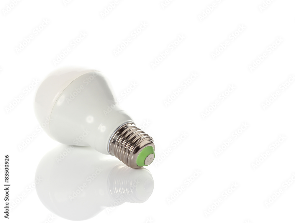 LED energy saving bulb on white background. LED energy saving bulb on white background.