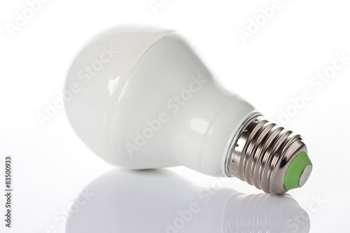 LED energy saving bulb on white background.