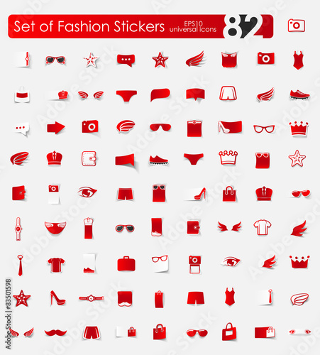 Set of fashion stickers