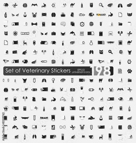 Set of veterinary stickers