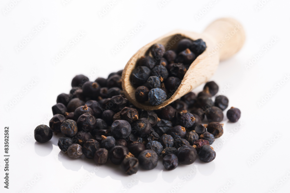 Juniper berries on white background Juniper berries on white background