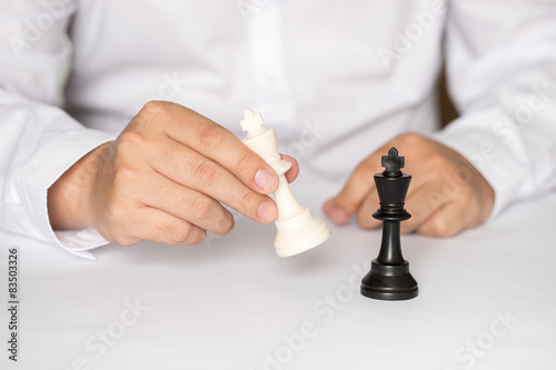 Chess figure, business concept strategy, leadership, team and su