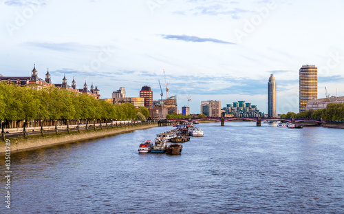 View of the River Thames towards Lambeth Bridge - London photo